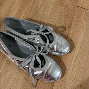 JW PEI Metallic Silver Flats